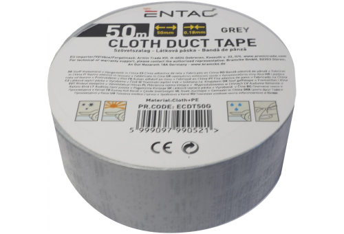 Gewebe-Klebeband 0,18x50mm Grau 50m