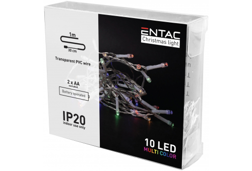 Christmas Indoor 10 LED Light Multicolor 1,3m (2AA excl.)