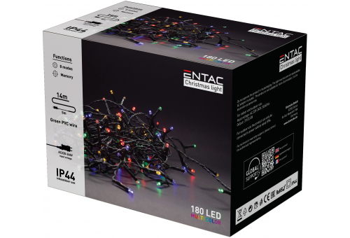 Christmas IP44 180 LED Light Multicolor 14m
