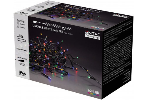 Christmas IP44 240 LED Linkable  Light MC 24m set with adapter