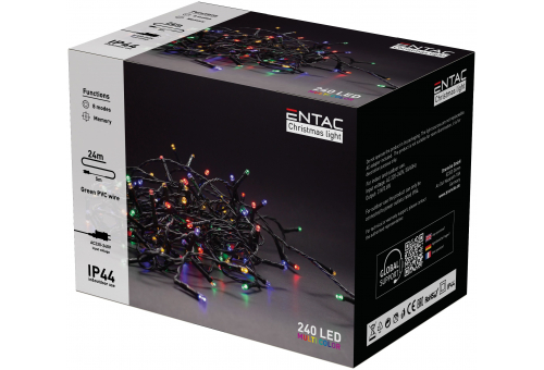 Christmas IP44 240 LED Light Multicolor 24m