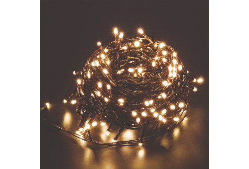 Entac Christmas IP44 200 LED String WW 20,4m with Solar Spike