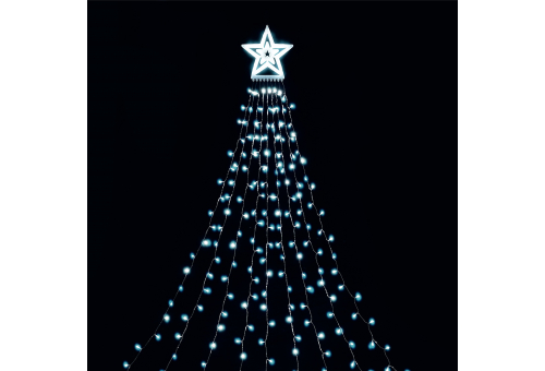 Entac Christmas Tree Curtain Light CW IP44 300 LED 10x2.9m with 8F