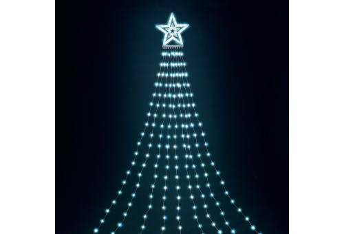 Entac Christmas Tree Curtain Light CW IP44 300 Micro LED 10x2.9m with 8F