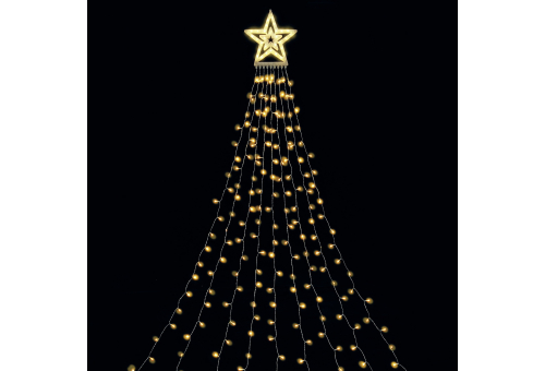 Entac Christmas Tree Curtain Light WW IP44 300 LED 10x2.9m with 8F