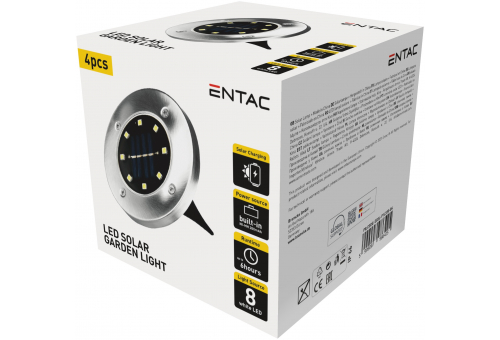 Kerti Szolár Lámpa 100mm Műanyag 8 LED taposólámpa 4db/doboz