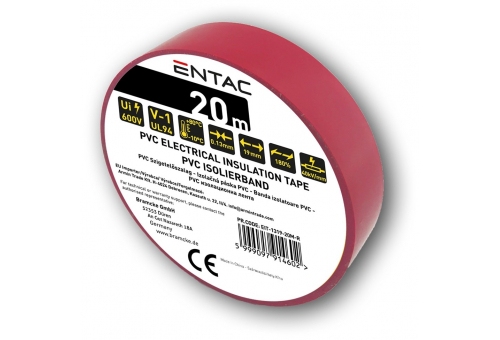 Szigetelőszalag 0.13x19mm Piros 20m