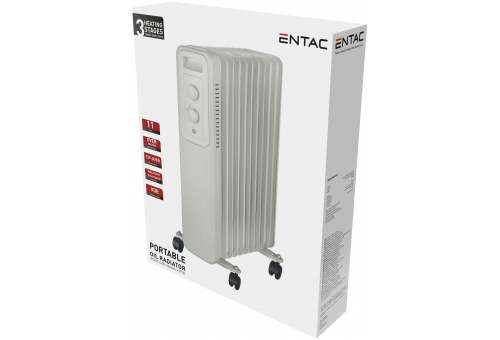 Entac Oil Heater 11 Fins 2500W White