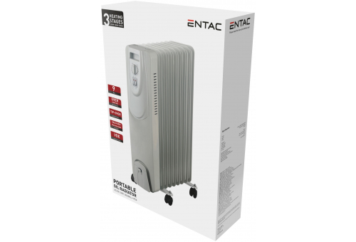 Entac Oil Heater 9 Fins 2000W White with Timer
