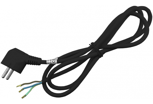 Rewireable Cord 3G1.0 1.5m with Earthed Plug Black