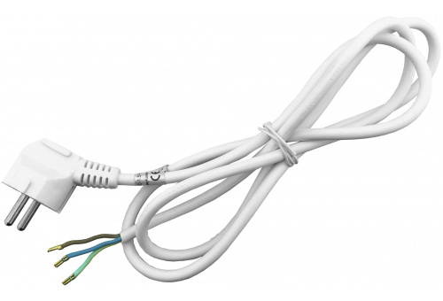 Szerelhető hálózati kábel Földelt Dugvillával Fehér