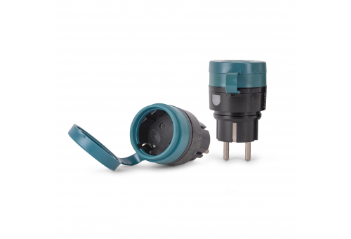 Távirányítós IP44 Hálózati Adapter, 2 IP44 Aljzat/Távirányító