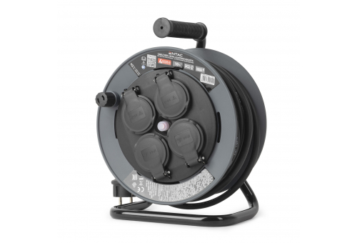 Entac French Type, IP44 Cable reel, 4 sockets, 3G1.5, 10m
