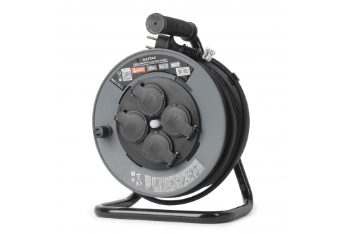 Entac French Type, IP44 Cable reel, 4 sockets, 3G1.5, 20m
