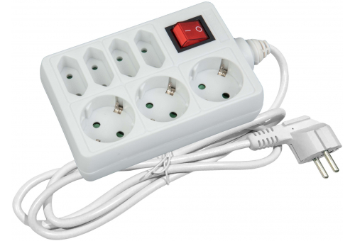 Socket Extension Cord M1 With Switch 7 Sockets 3x16A 4x2.5A