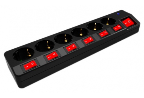 Socket Extension Cord SP 6 Sockets With Separate Switches and Surge Protection