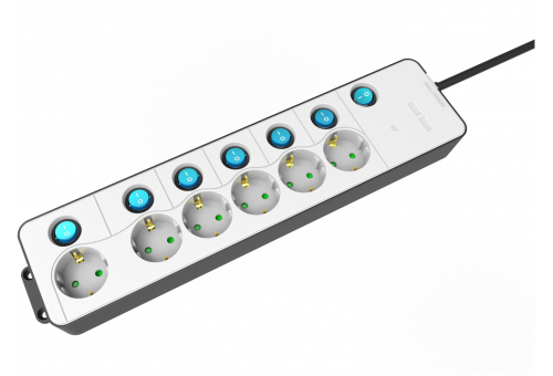 Socket Extension Cord 6 Sockets With Separate Switches