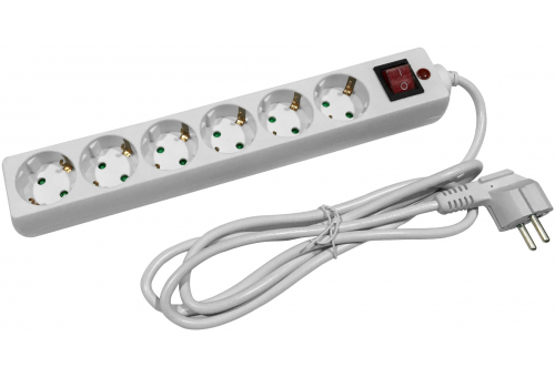 Socket Extension Cord S1SP 6 Sockets With Switch 1.8m with Surge Protection