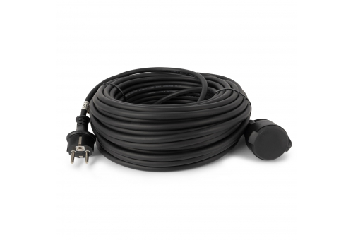 Entac French Type, IP44 Single Socket extension Cord, 3G1.5, 30m, Black