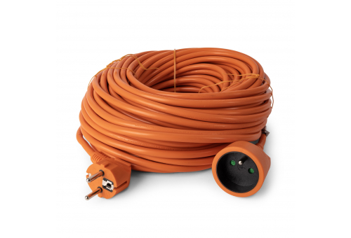 French Type, IP20 Orange Single Socket extention Cord, 3G1.5, 30m, orange