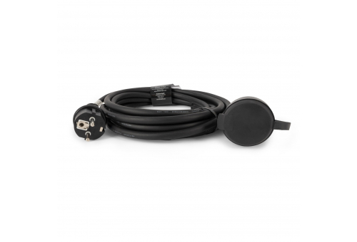 Entac French Type, IP44 Single Socket extension Cord, 3G1.5, 5m, Black