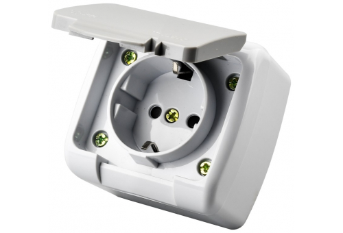 Stephan surface mounted wall socket earthed IP54