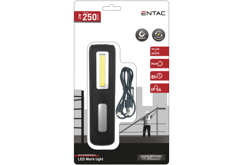 Entac Worklight 1W LED + 3W XPE Rechargeable