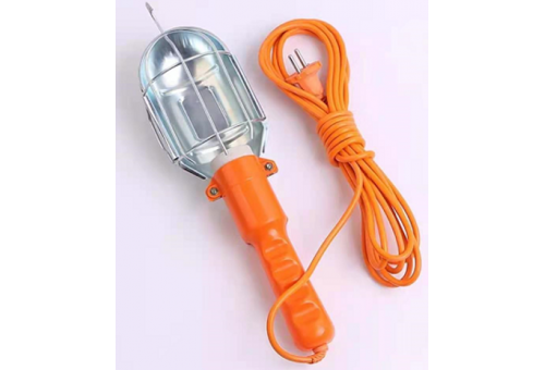 Working Lamp E27 socket, Iron cover, MAx 60W, 110-230VAC Bulb excl. with 5m cable, EU plug, Black