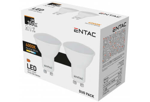 LED Spot Wide Angle GU10 4W NW Duo Pack