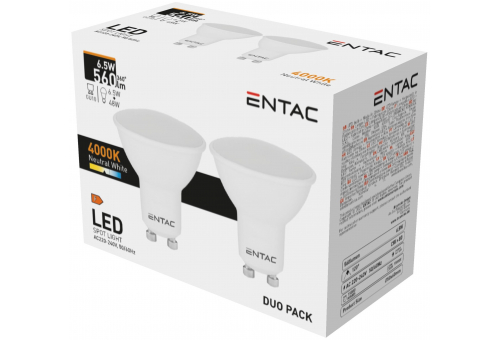 LED Spot Wide Angle GU10 6,5W NW Duo Pack