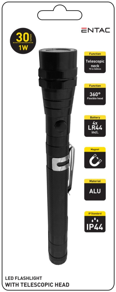 Entac flashlight with telescopic neck